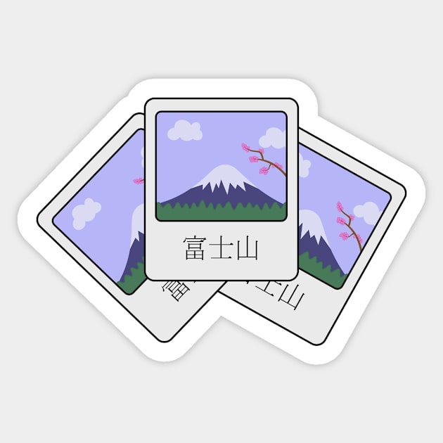 Mount Fuji Polaroids Cute Drawing Sticker by Surreal